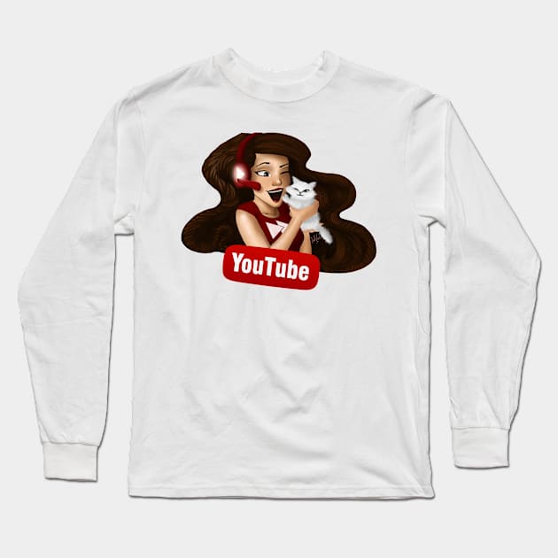 Human Youtube Long Sleeve T-Shirt by SamIsasi